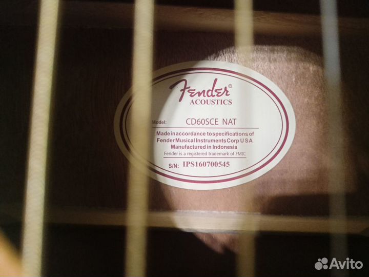 Электроакустическая гитара Fender CD60SCE