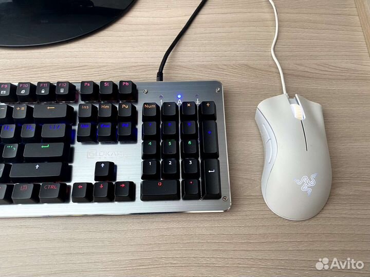 Игровая клавиатура и мышь Oklick+Razer
