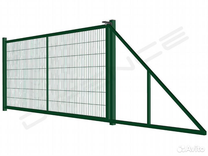 Ворота откатные, передвижные для 3Д забора 4х1,8 м