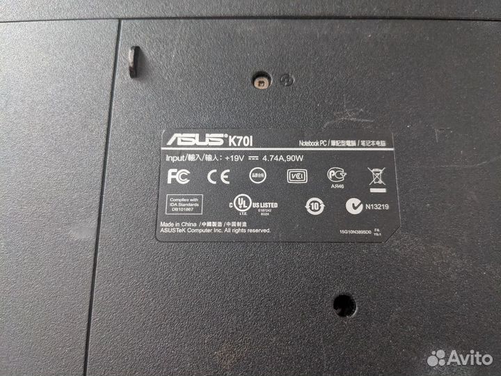 Ноутбук asus K70ID