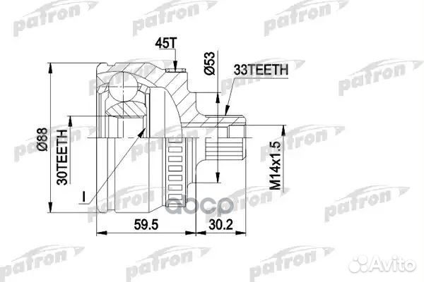 ШРУС наружн к-кт 33x53x30 ABS:45T VW: passat 96