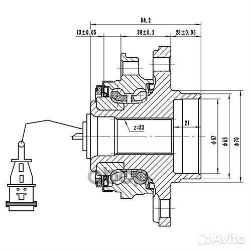 Ступица передняя Opel astra H, zafira, 5