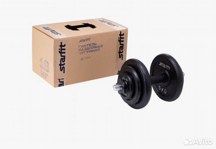 Гантель разборная чугунная starfit 18 кг