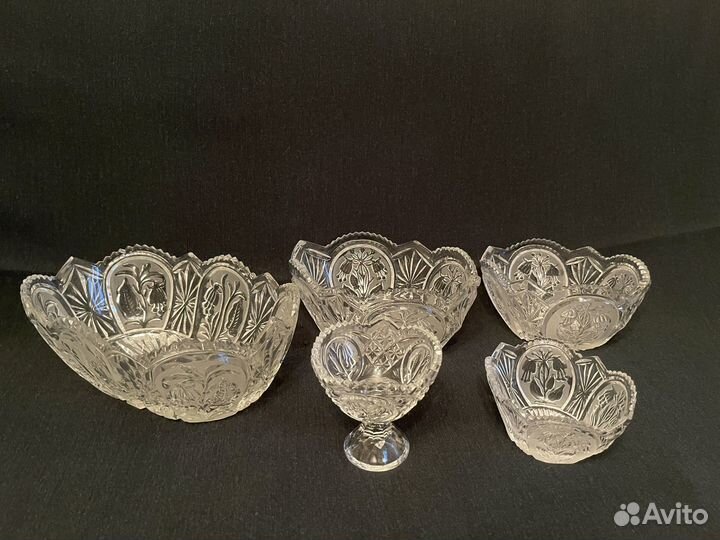 Ваза для фруктов конфет салатник хрусталь