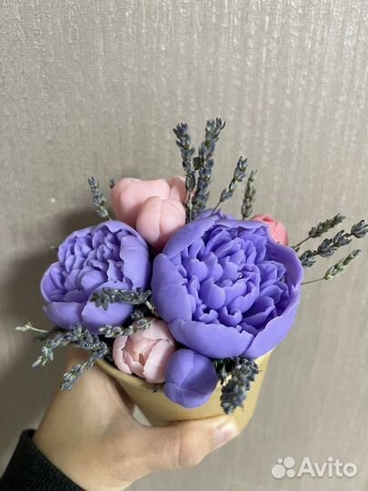 Букет из мыла, пионы
