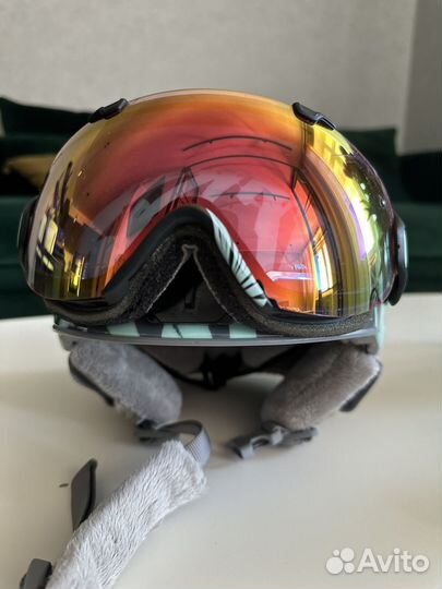 Шлем горнолыжный женский smith и маска горнолыжная