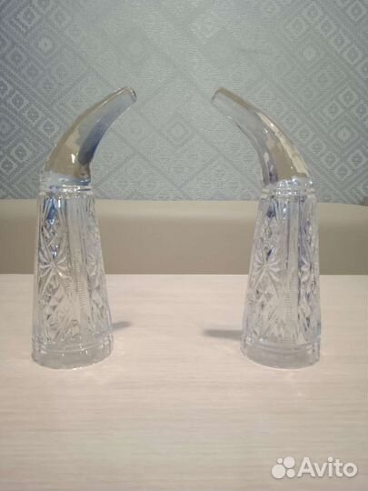 Хрустальные фужеры рога
