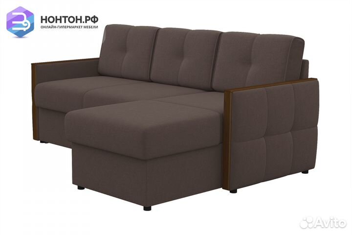 Диван угловой дельфин Сандра коричневый