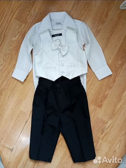 Брюки, рубашка, жилет, бабочка 18мес