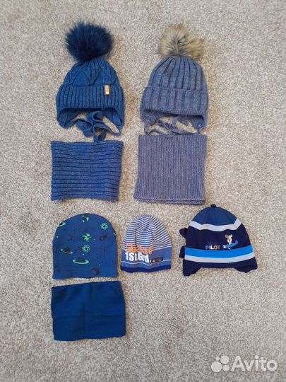 Комплект шапка и шарф для мальчика зима