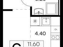 Квартира-студия, 22,6 м², 8/9 эт.