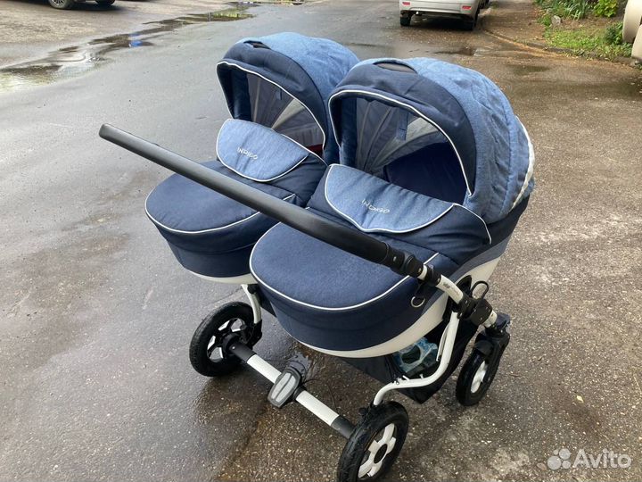 Коляска для двойни 3 в 1 с автолюлькой