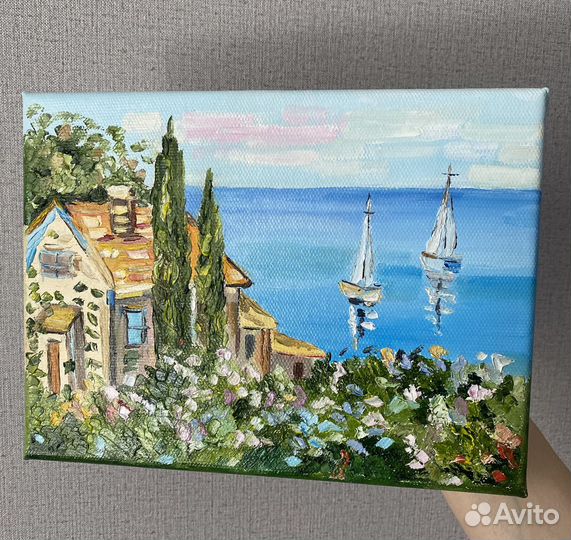 Картина маслом пейзаж море