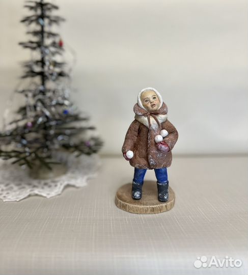 Ватная елочная игрушка