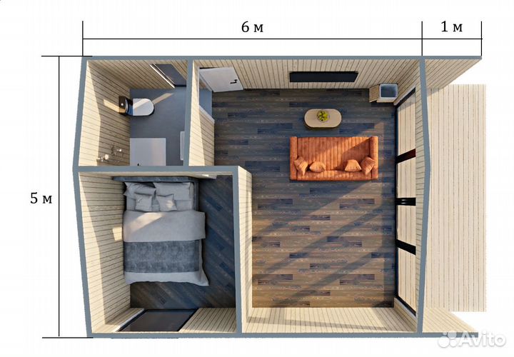 Модульный дом 5х7 Утепленный для Карелии