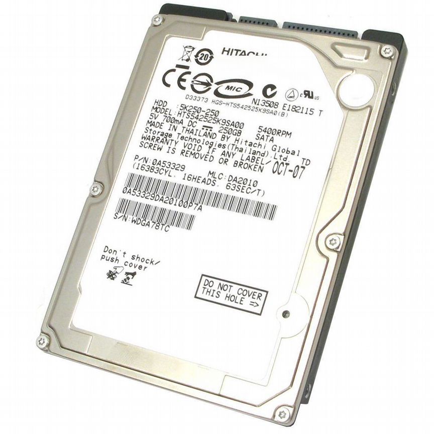 [HTS542525K9SA00] Жесткий Диск Hitachi 250gb Sata Hts542525k9sa00