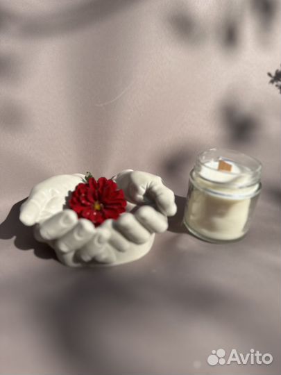 Свечи восковые в гипсе