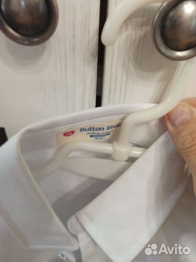 Рубашки. 128-134. Zara Button blue Next