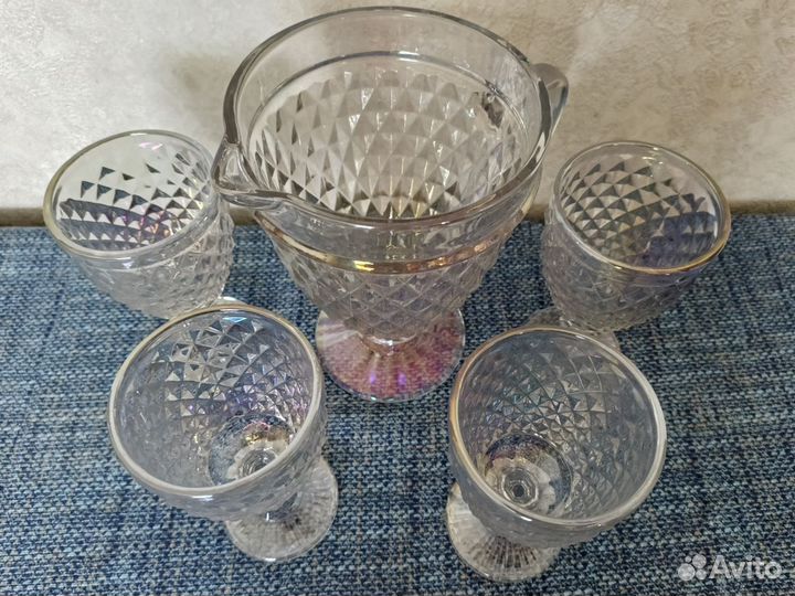 Набор бокалов для вина с графином новый