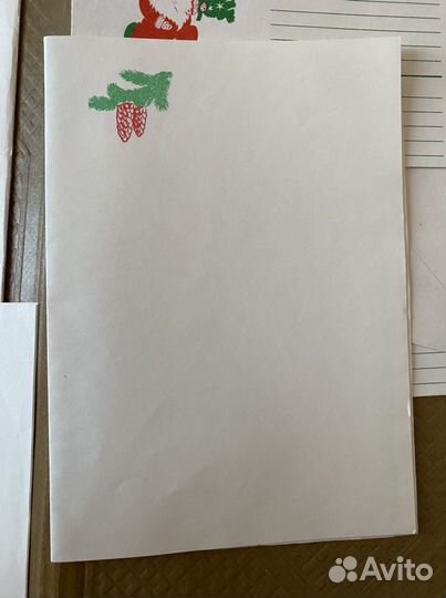 Новогодние рождественские конверты и бумага винтаж