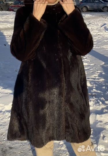 Шуба норковая с капюшоном 44 46