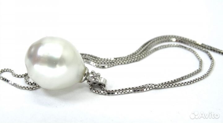 Итальянский золотой кулон с крупной жемчужиной