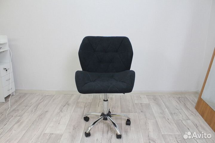 Стул мастера на колесиках, Ракушка, большой, велюр