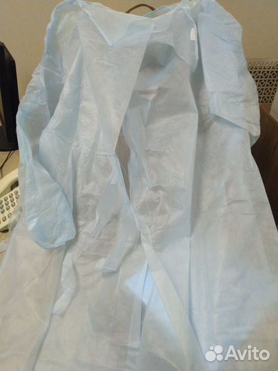 Халат медицинский одноразовый (завязки и липучки)