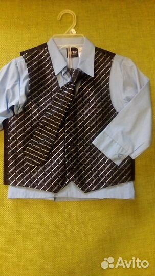 Набор: рубашка+жилетка+галстук