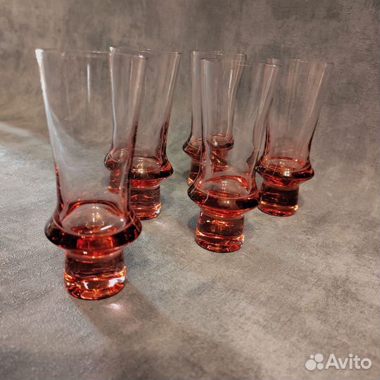 Рюмки СССР цветное стекло 5шт
