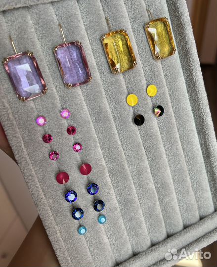 Серьги гвоздики swarovski