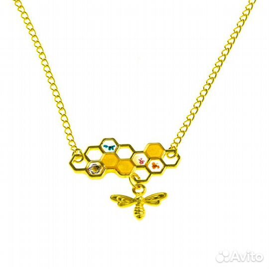 Кулон соты с пчелкой