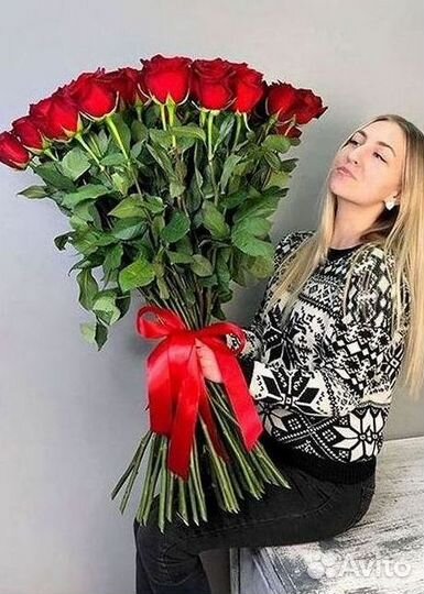 Высокие метровые розы Букеты Доставка