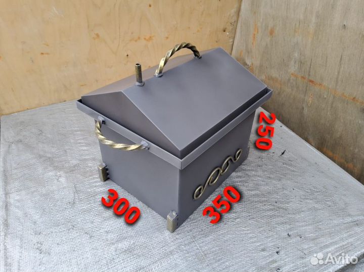 Коптильня горячего копчения 350*300*250 3 мм сталь