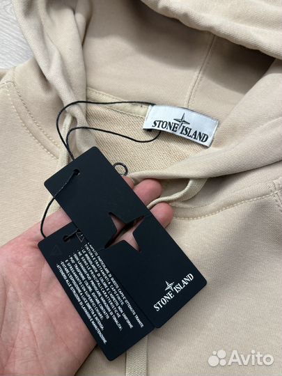 Худи stone island бежевая стоник