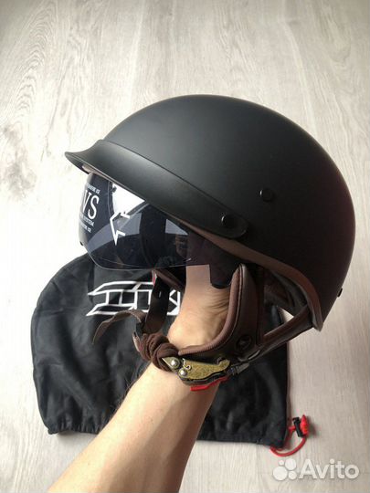 Мотошлем открытый новый XL чёрный матовый IBK