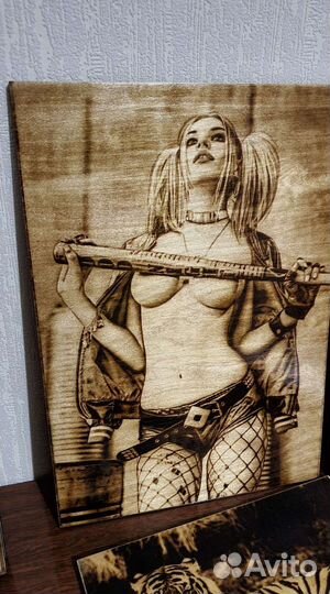 Портрет по фото на дереве. Выжигние