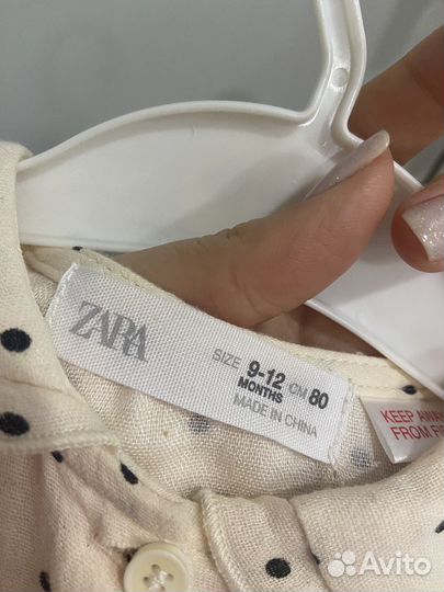 Рубашка для девочки zara 80 р-р