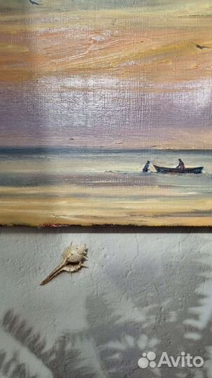 Картина маслом на холсте морской пейзаж. Море