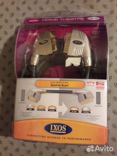 Кабель аудио - видео, Scart - Scart, 3 м, Ixos