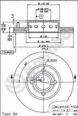 Диск тормозной Standard перед 09572410 Brembo