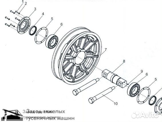 Ленивец (колесо натяжное) крана дэк-251, дэк-321