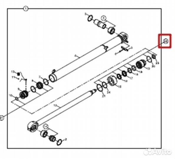 Ремкомплект г/ц выдвижении опор Hidromek