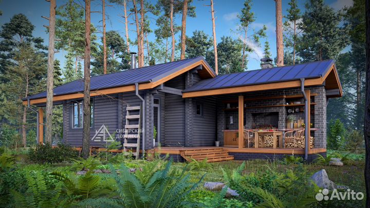 Баня 5,6х13,5 из профилированного бруса