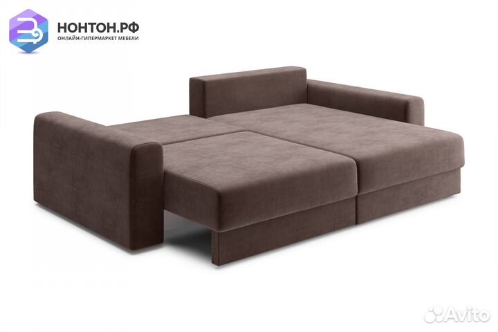 Диван угловой тик-так Омега коричневый