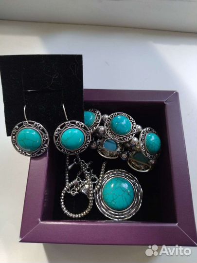 Серьги, браслет, колье