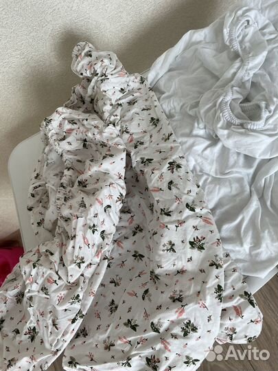 Простыни на резинке в детскую кроватку овал