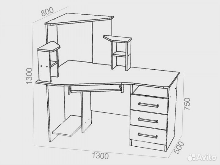 Угловой компьютерный стол