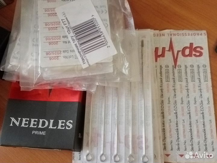 Иглы для тату 40 шт rm7 +наконечники