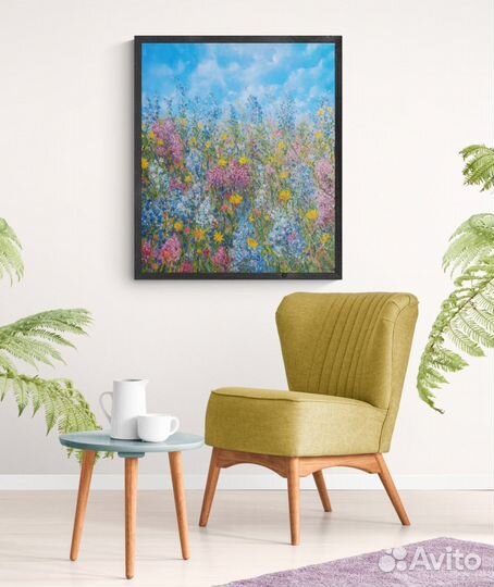 Картина маслом Полевые цветы